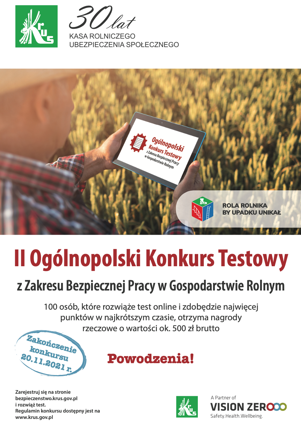 II Ogólnopolski Konkurs Testowy z Zakresu Bezpiecznej Pracy w Gospodarstwie Rolnym 